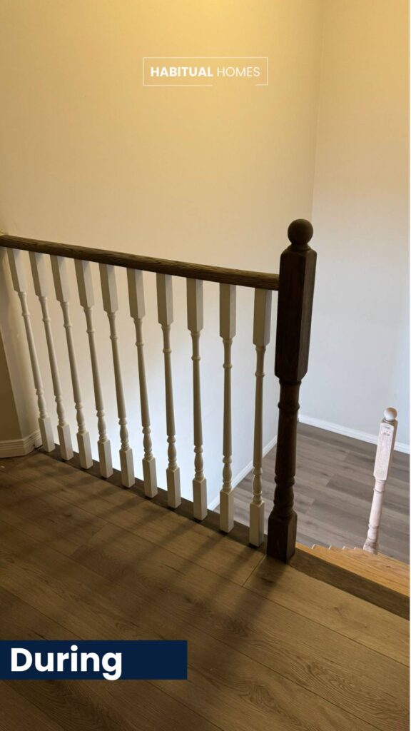 staining-stair-rail-during