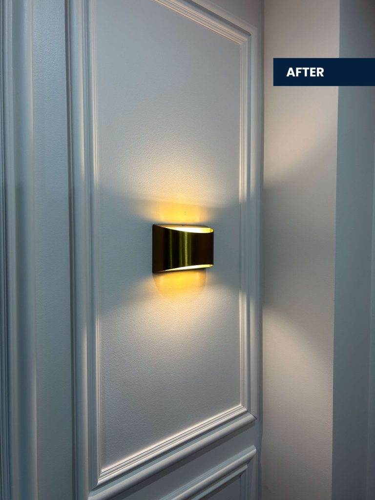 After wainscoting installation