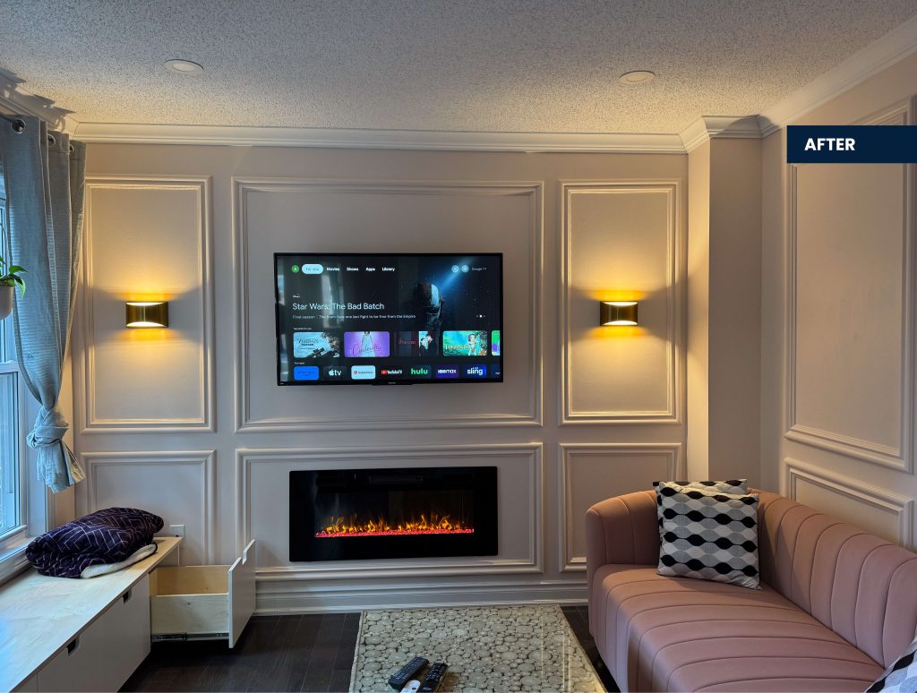 Complete linving room makeover in whitby ontario