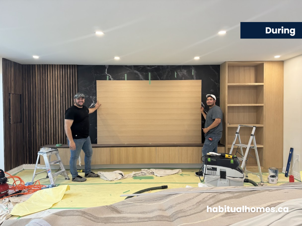 custom wall unit installation