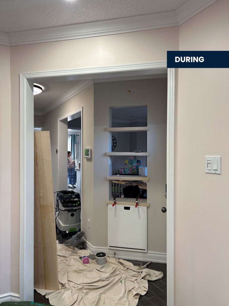 During installation window seat