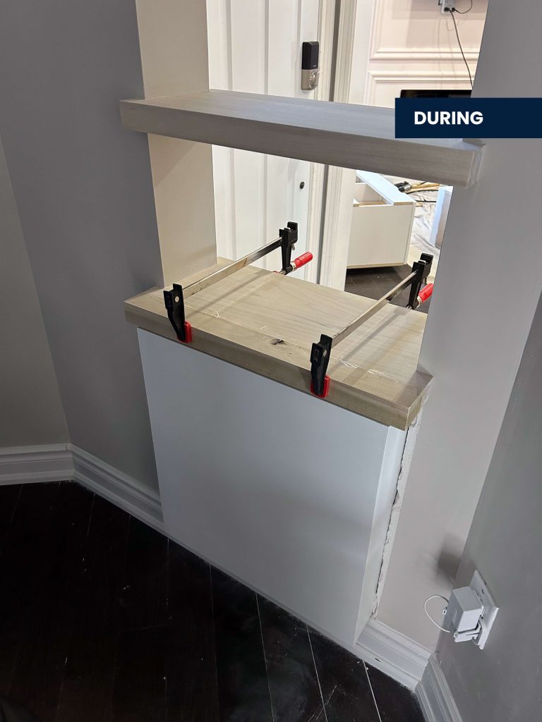 Hidden shoe cabinet instllation