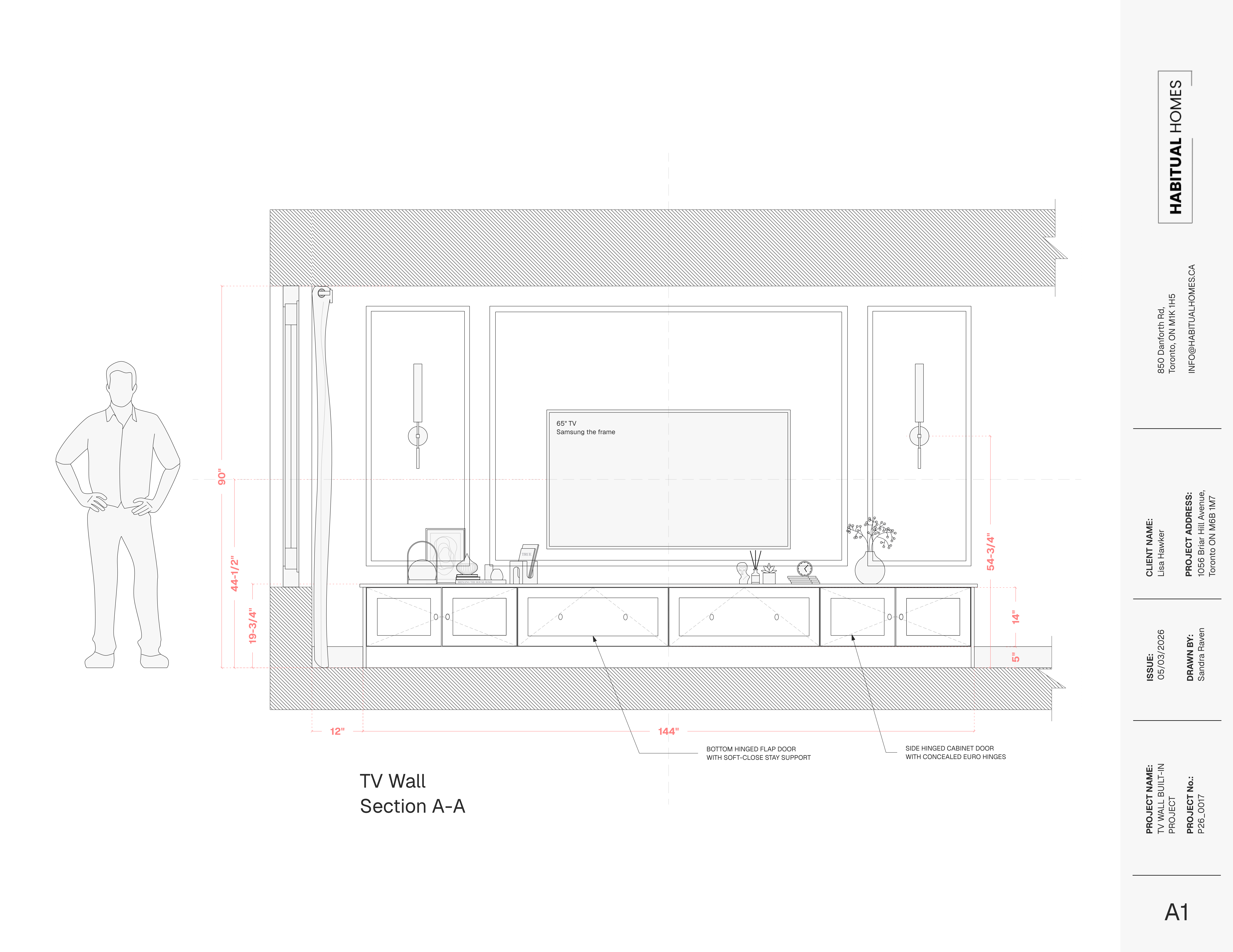tv wall section drawing downtown toronto