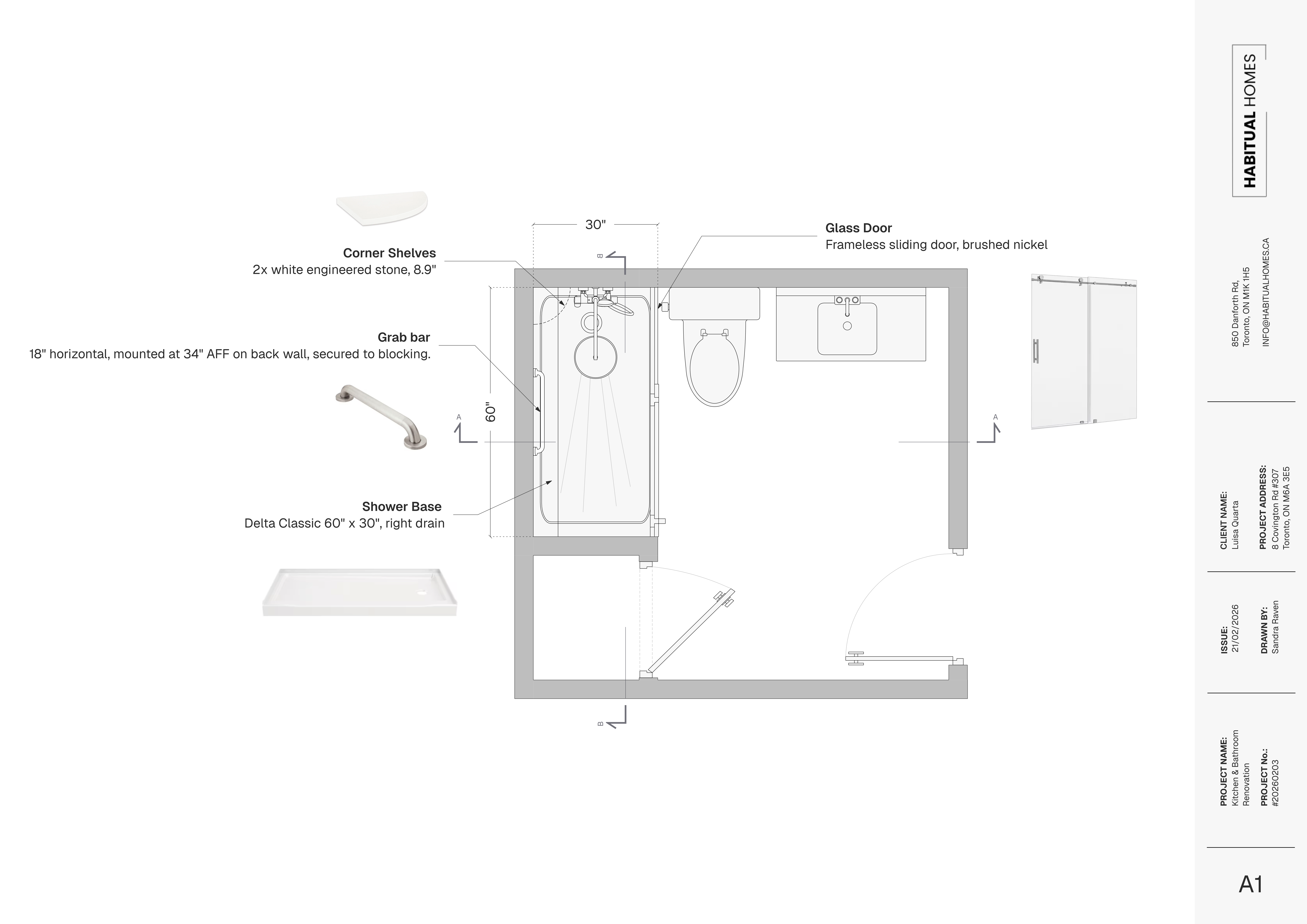 bathroom renovation drawing - floor plan