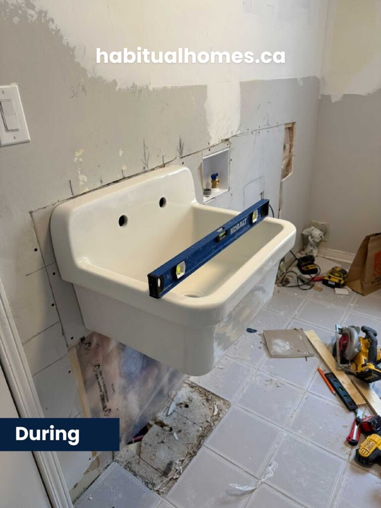 installing wall mount sink in laundry room