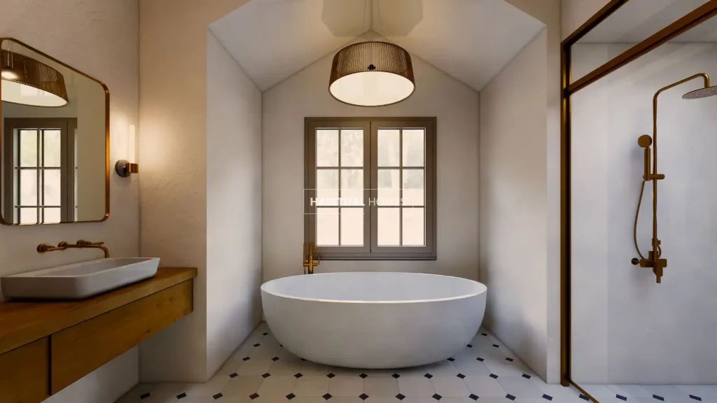 bathroom makeovers before and after - shower – pendant light tub