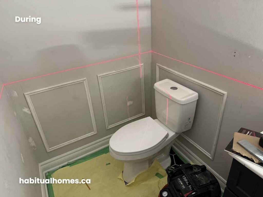 powder-room-wainscoting-installation-during