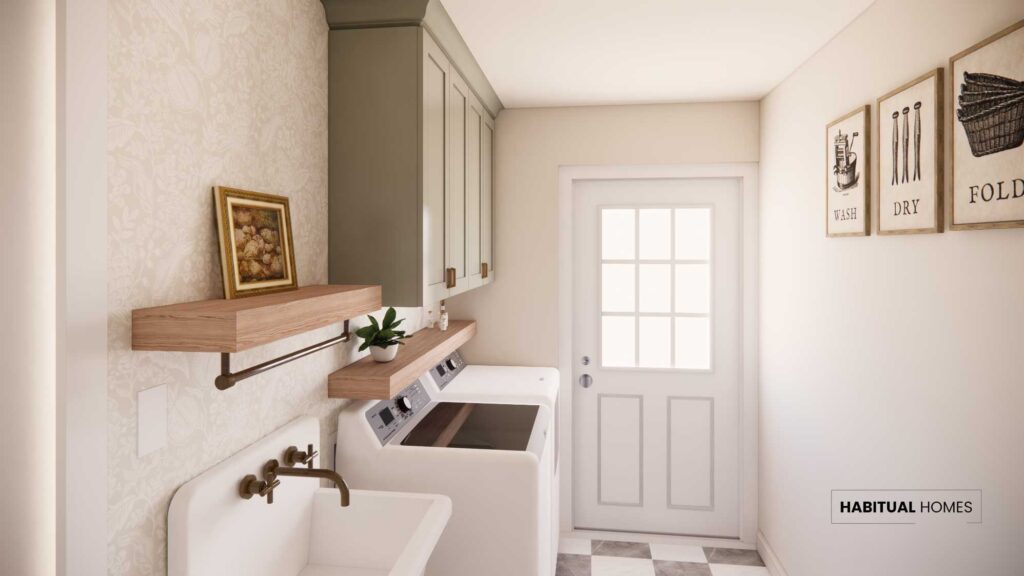 laundry room wallpaper rendering