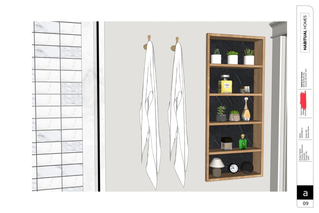 ensuite bathroom design in scarborough - built-in niche