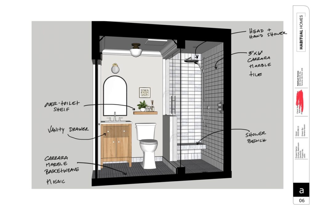 ensuite bathroom design in scarborough - 3d view 1