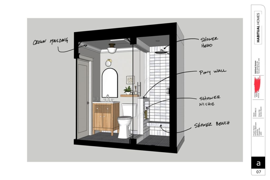 ensuite bathroom design in scarborough - 3d view 2