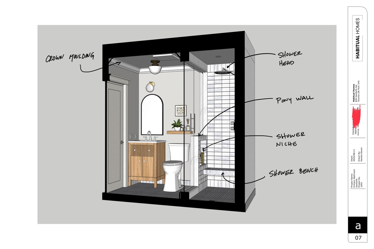 ensuite bathroom design in scarborough - 3d view 2