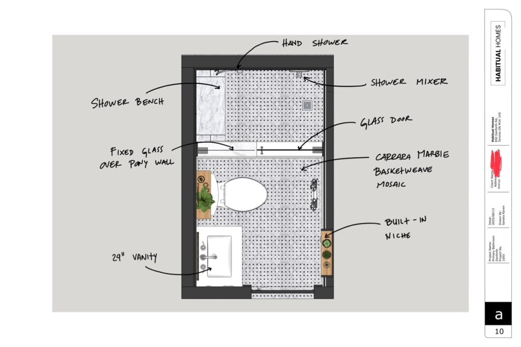 ensuite bathroom design in scarborough - floor plan 2
