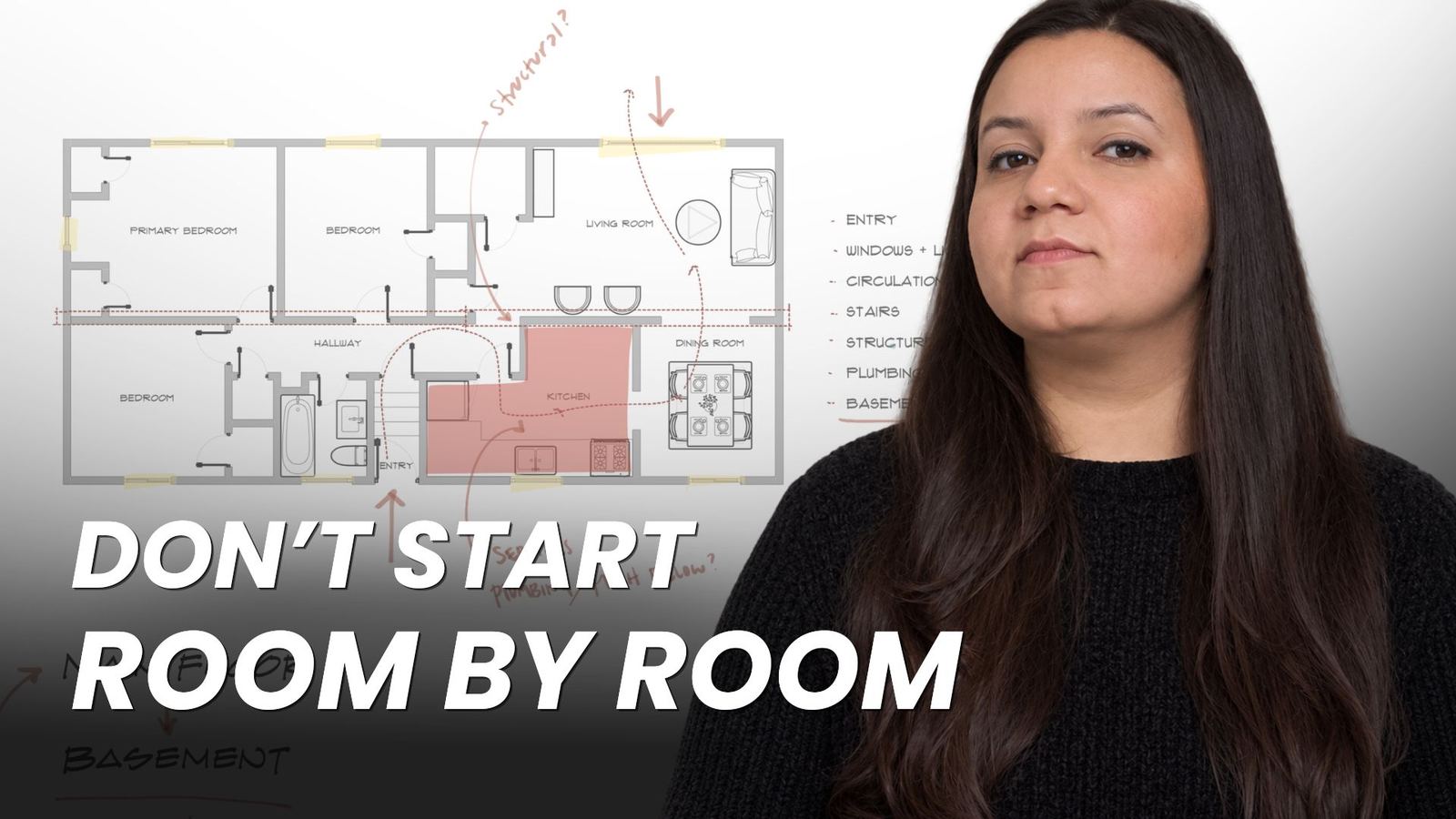 Architect reviewing a floor plan before deciding how to renovate your house in Toronto