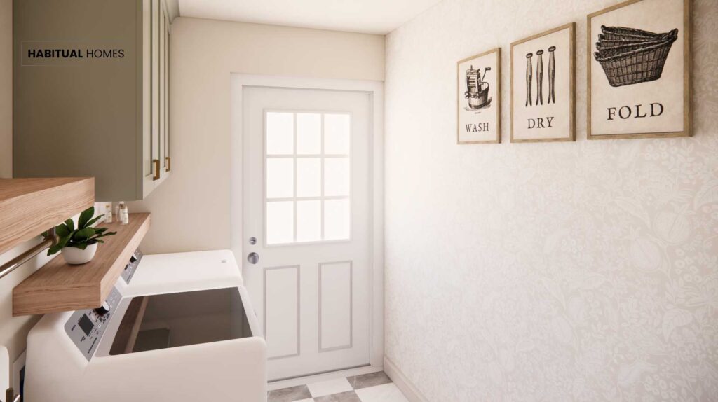 wallpaper opposite wall - rendering